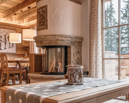 Offener Kamin im Premium Chalet